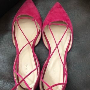J Crew lace up ballerina flats